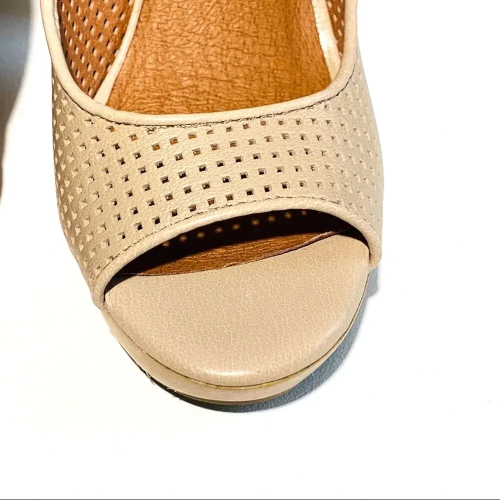 Lucky Brand Heels Sandals Shoes Meli Open Toe Leather Platform Sandals Size 8.5